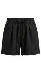 Linen Shorts – Black