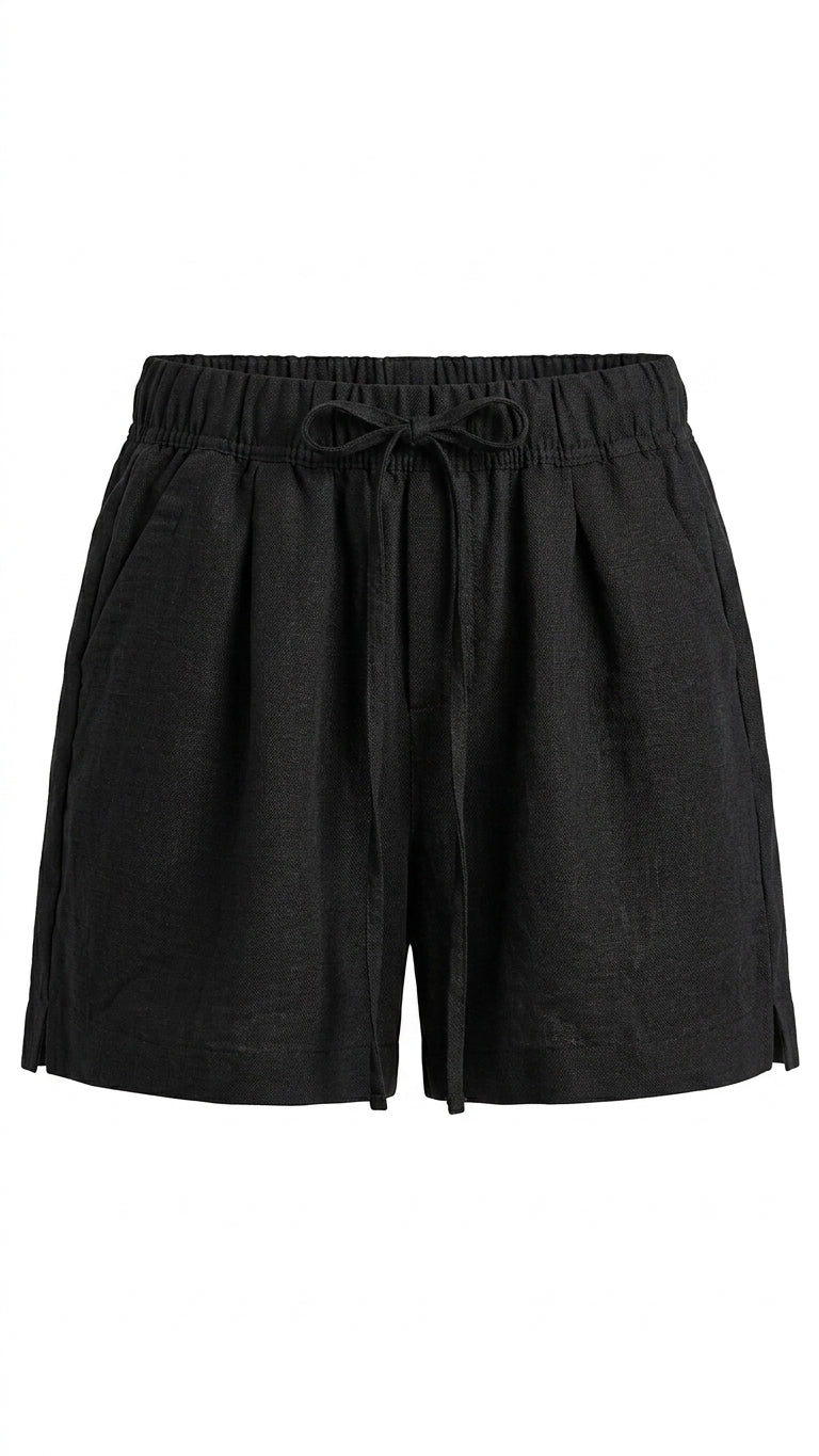 Linen Shorts – Black