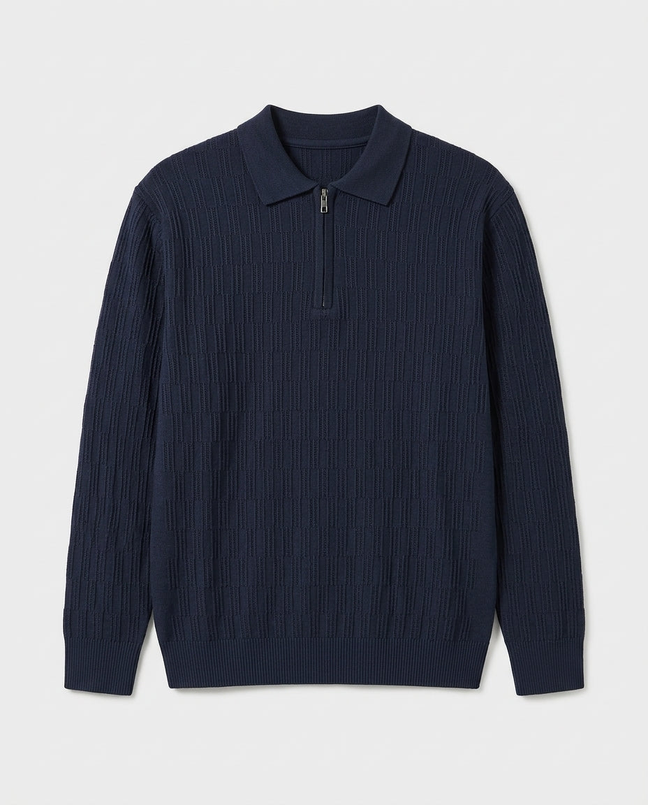 Old Money Full Sleeve Zip Collar T-Shirt