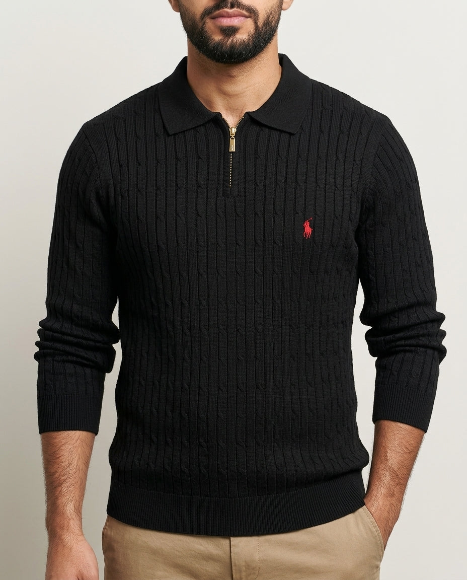 US Polo Full Sleeve Zip T-Shirt