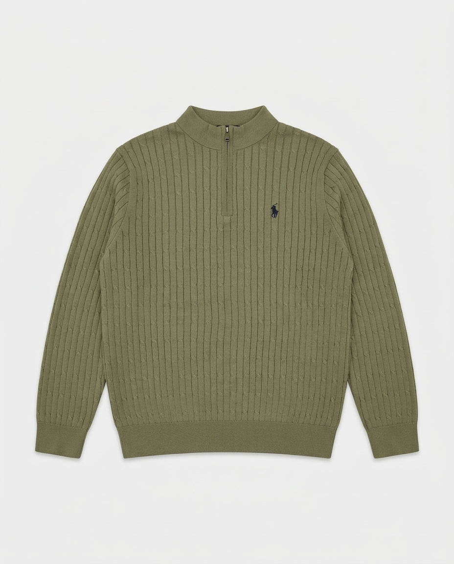 US Polo Full Sleeve Zip Ridges T-Shirt