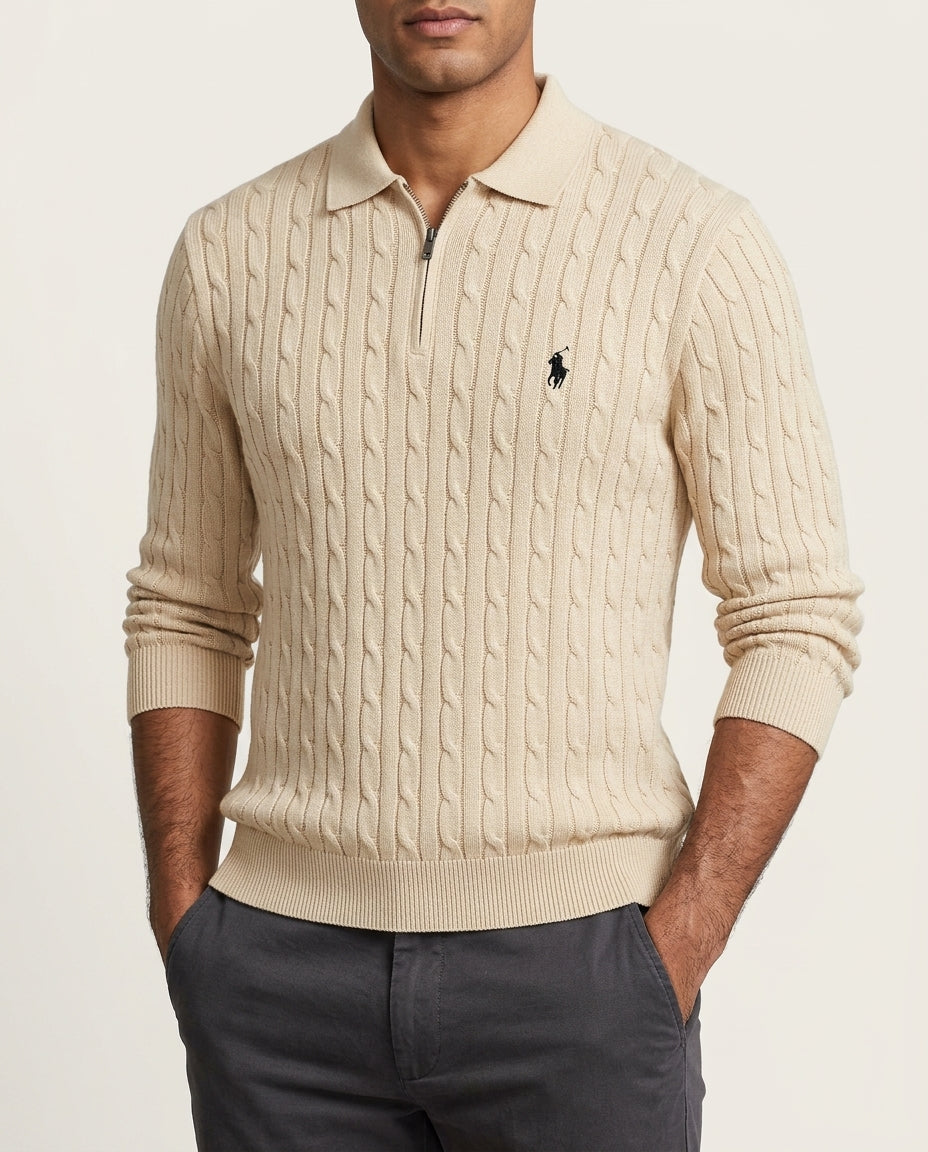 US Polo Full Sleeve Zip Ridges T-Shirt