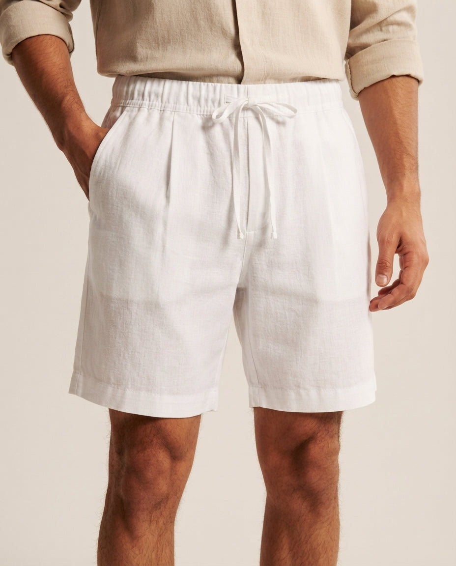 Linen Shorts – White