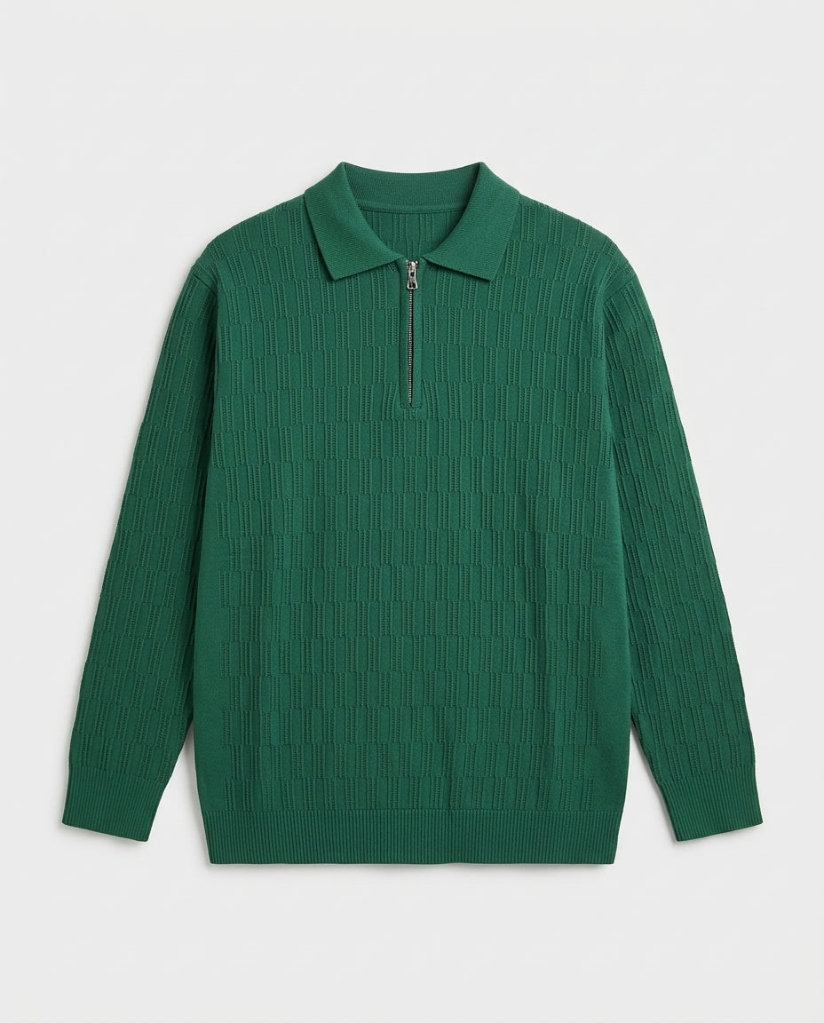 Old Money Full Sleeve Zip Collar T-Shirt