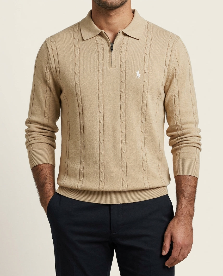US Polo Full Sleeve Zip T-Shirt