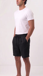 Linen Shorts – Black