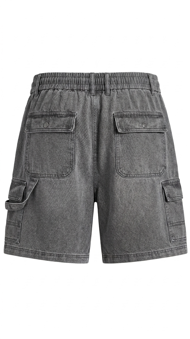 Denim Cutoff Shorts – Charcoal Grey