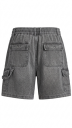 Denim Cutoff Shorts – Charcoal Grey