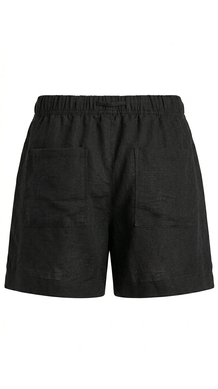 Linen Shorts – Black