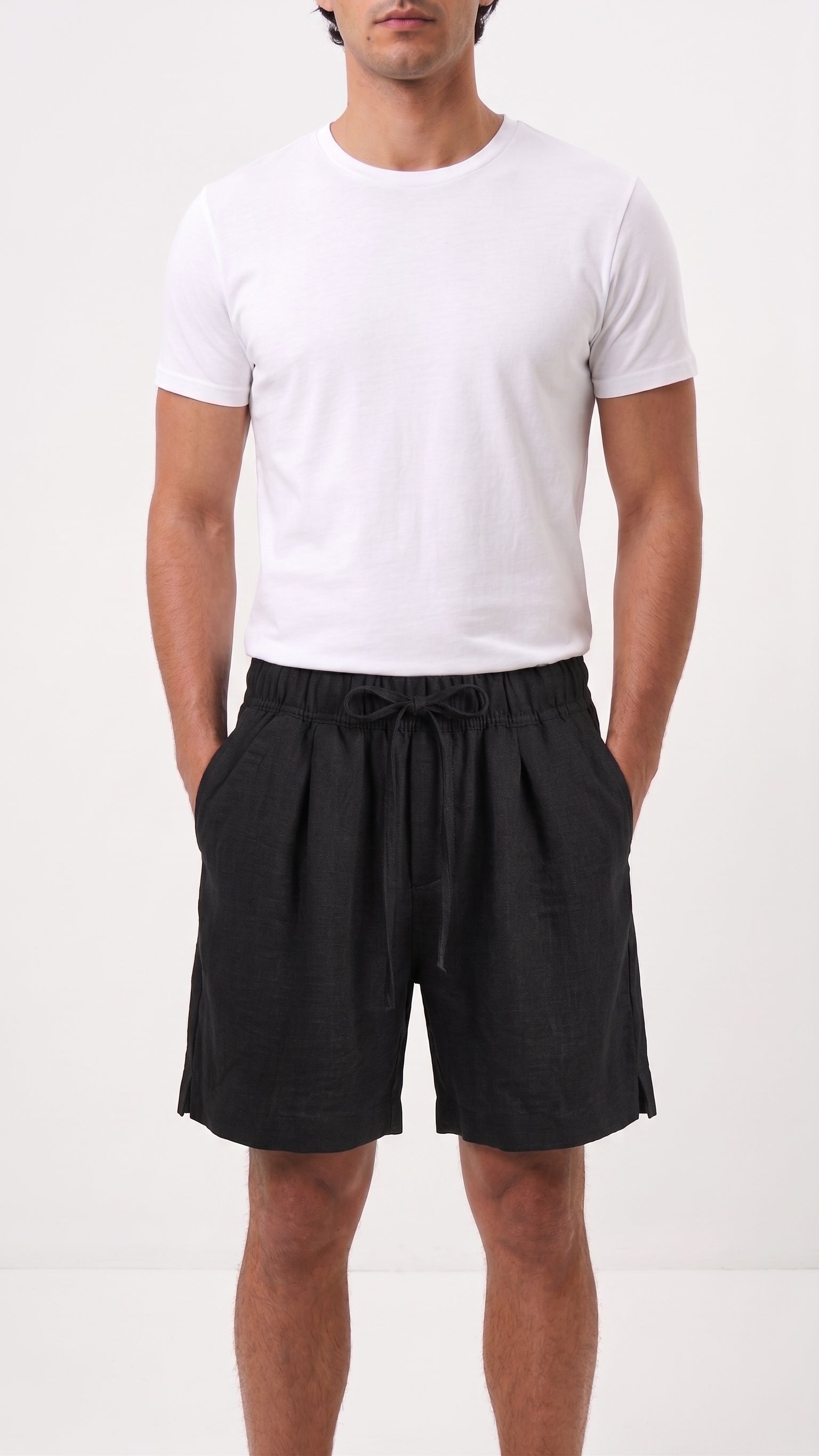 Linen Shorts – Black