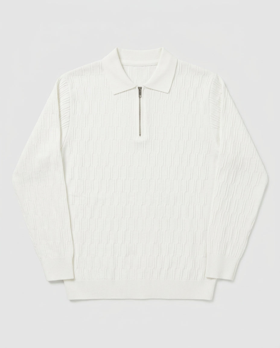 Old Money Full Sleeve Zip Collar T-Shirt