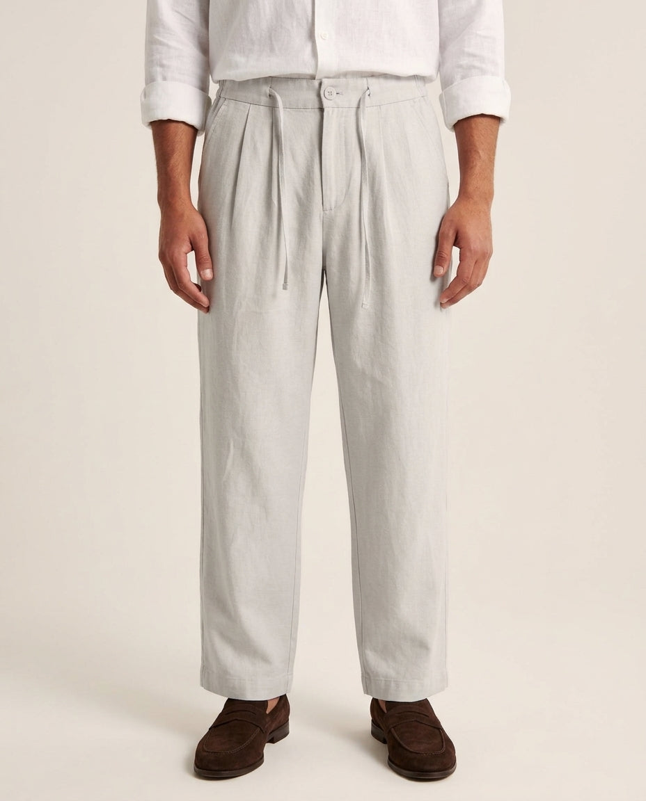 Linen Oversized Drawstring Pants