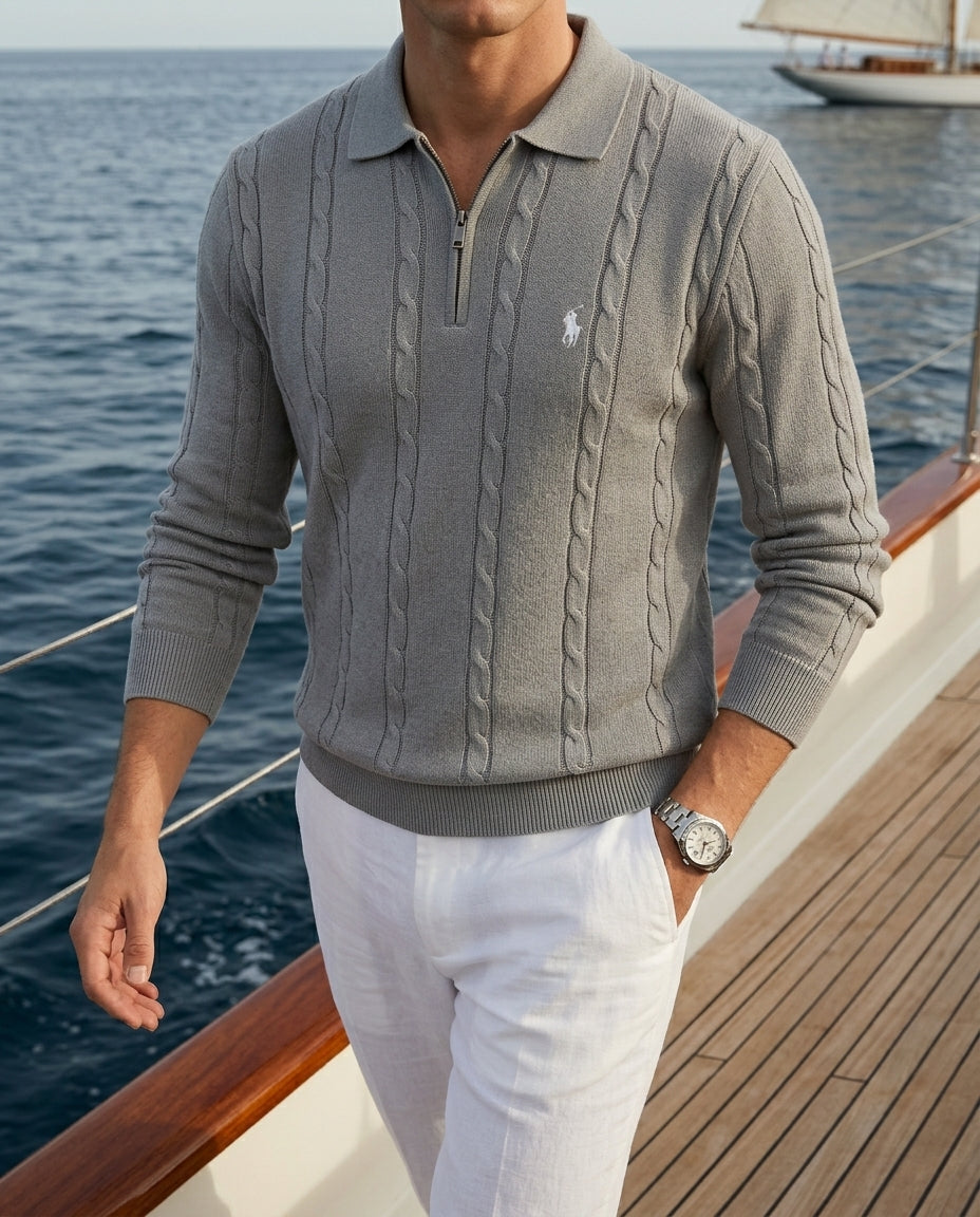 US Polo Full Sleeve Zip T-Shirt