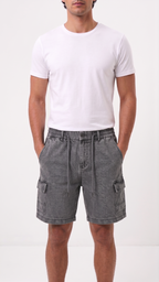 Denim Cutoff Shorts – Charcoal Grey