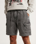 Denim Cutoff Shorts – Charcoal Grey