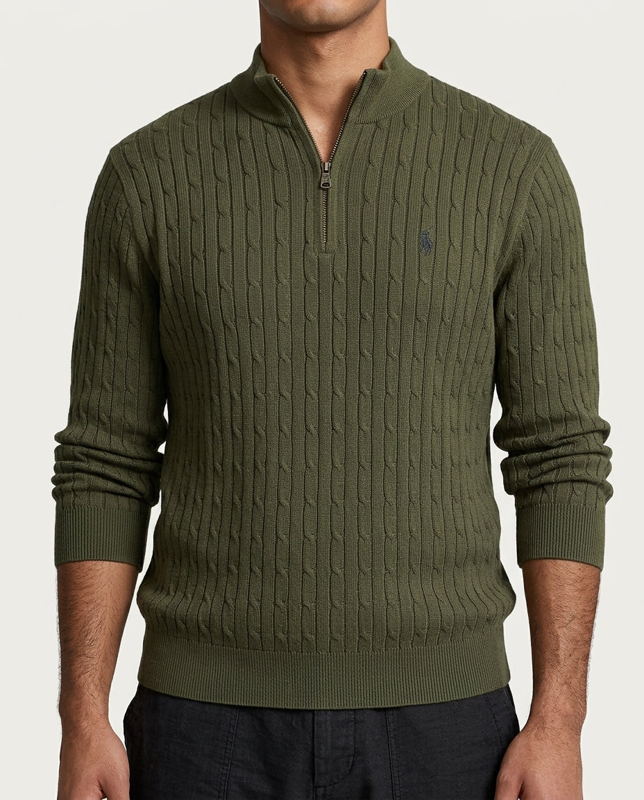 US Polo Full Sleeve Zip Ridges T-Shirt