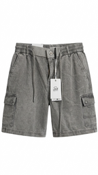 Denim Cutoff Shorts – Light Grey