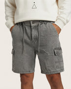 Denim Cutoff Shorts – Light Grey