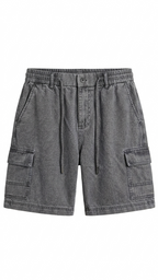 Denim Cutoff Shorts – Charcoal Grey