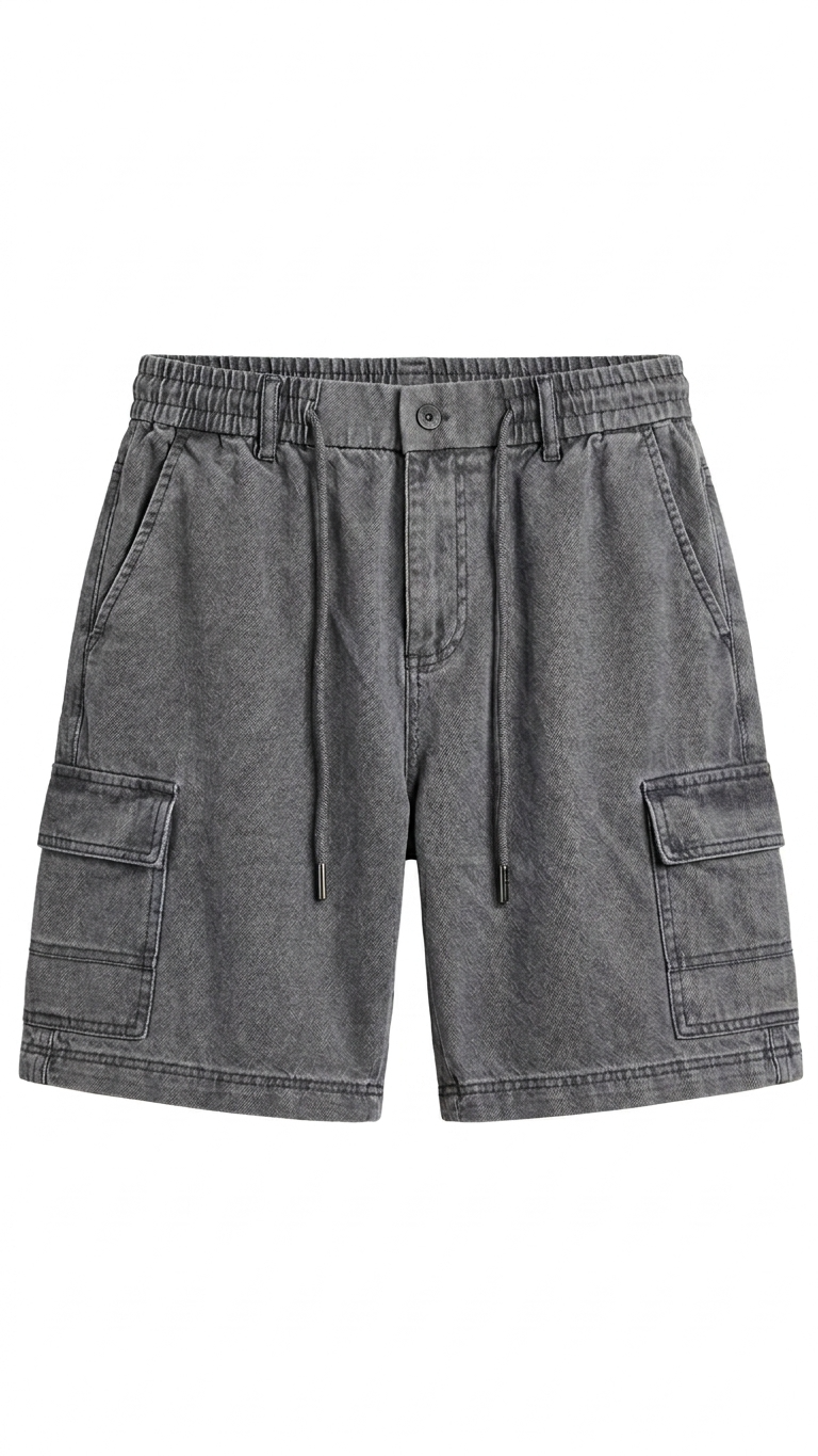 Denim Cutoff Shorts – Charcoal Grey