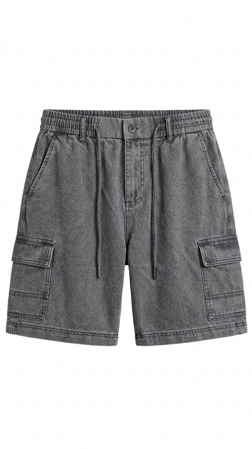 Denim Cutoff Shorts – Charcoal Grey