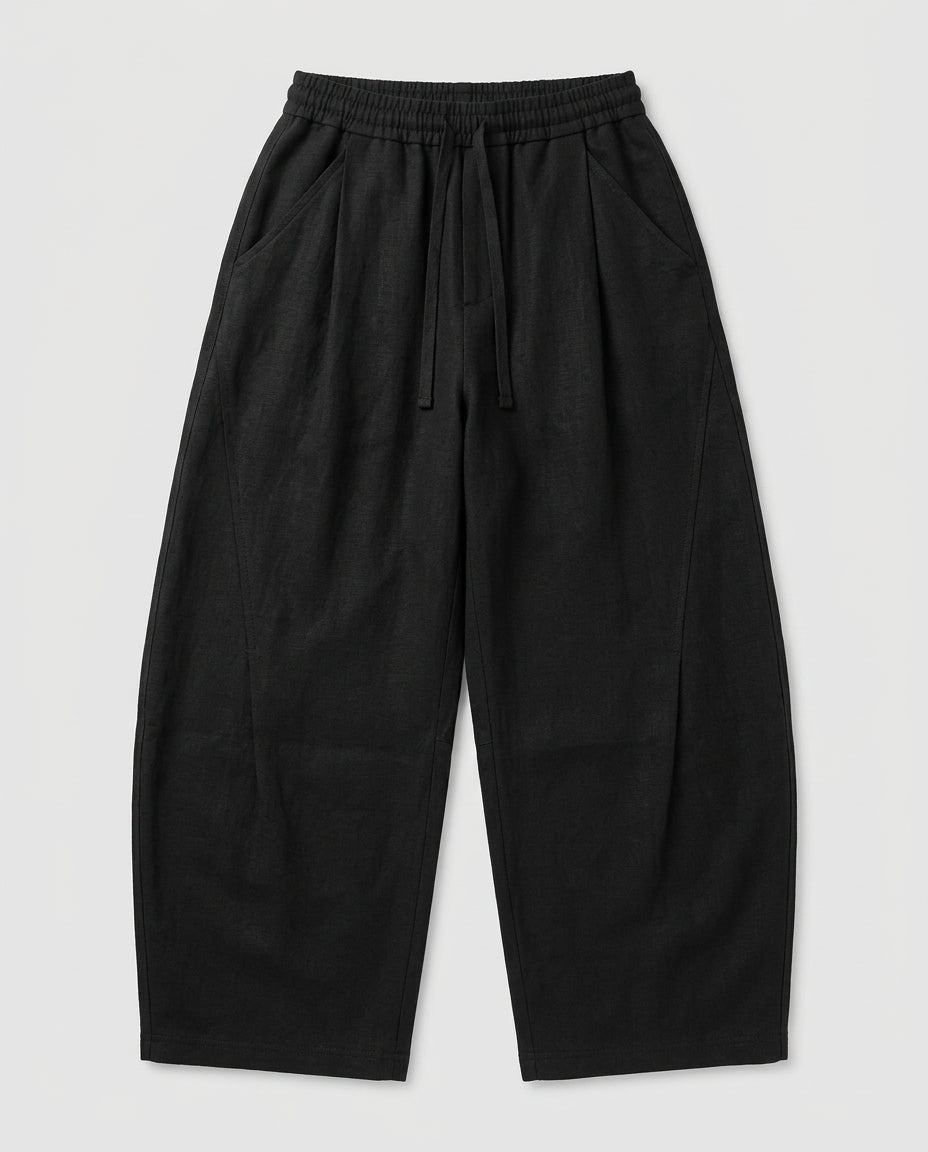 Linen Thick Band Oversized Pants