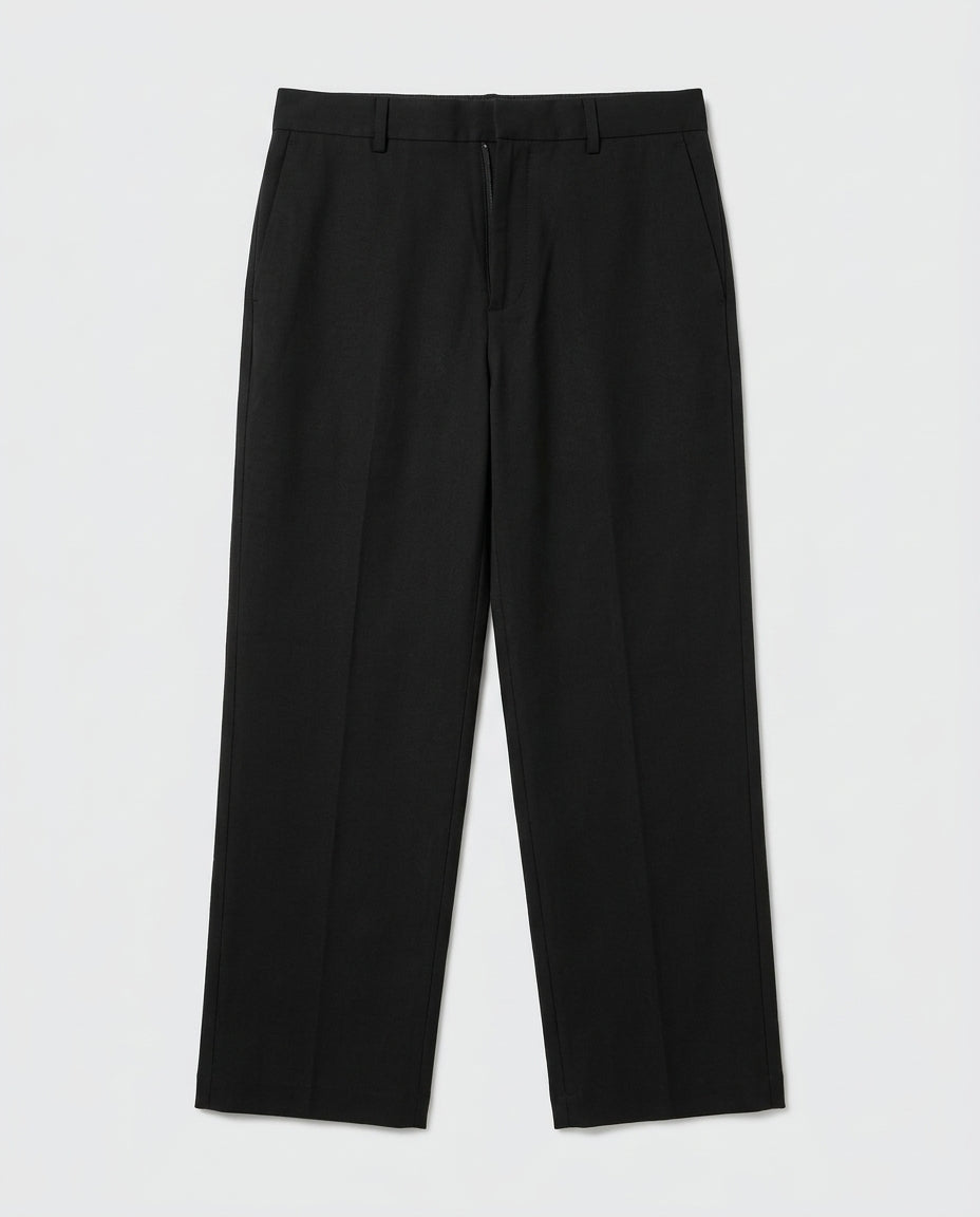 Old Money Oversized Polyester & Cotton Blend Pants