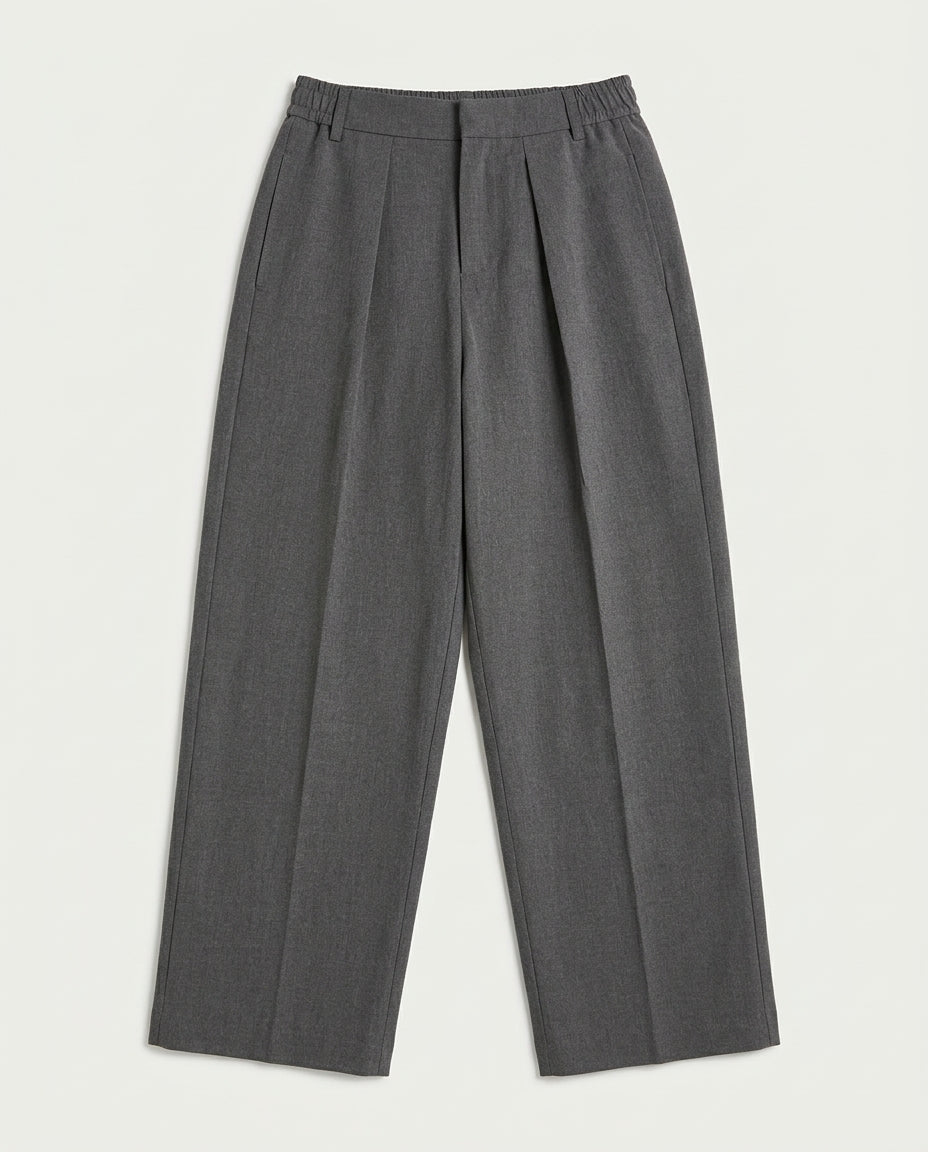 Old Money Oversized Polyester & Cotton Blend Pants