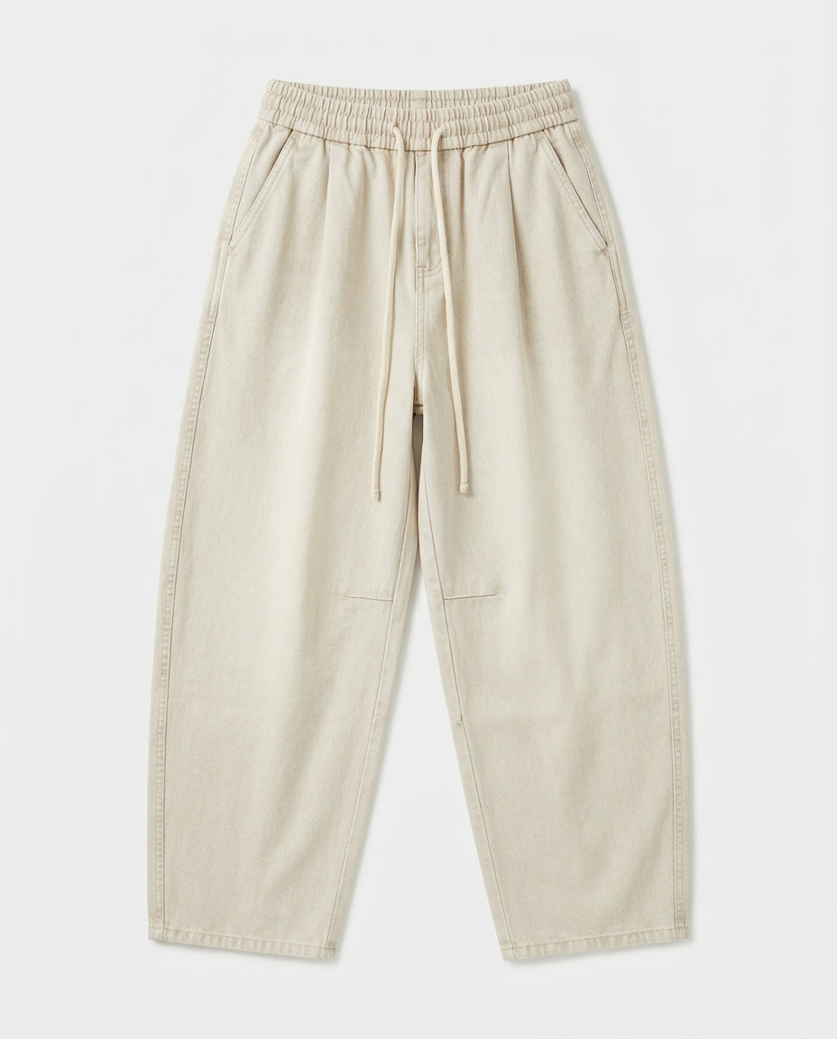 Beige Baggy Jeans