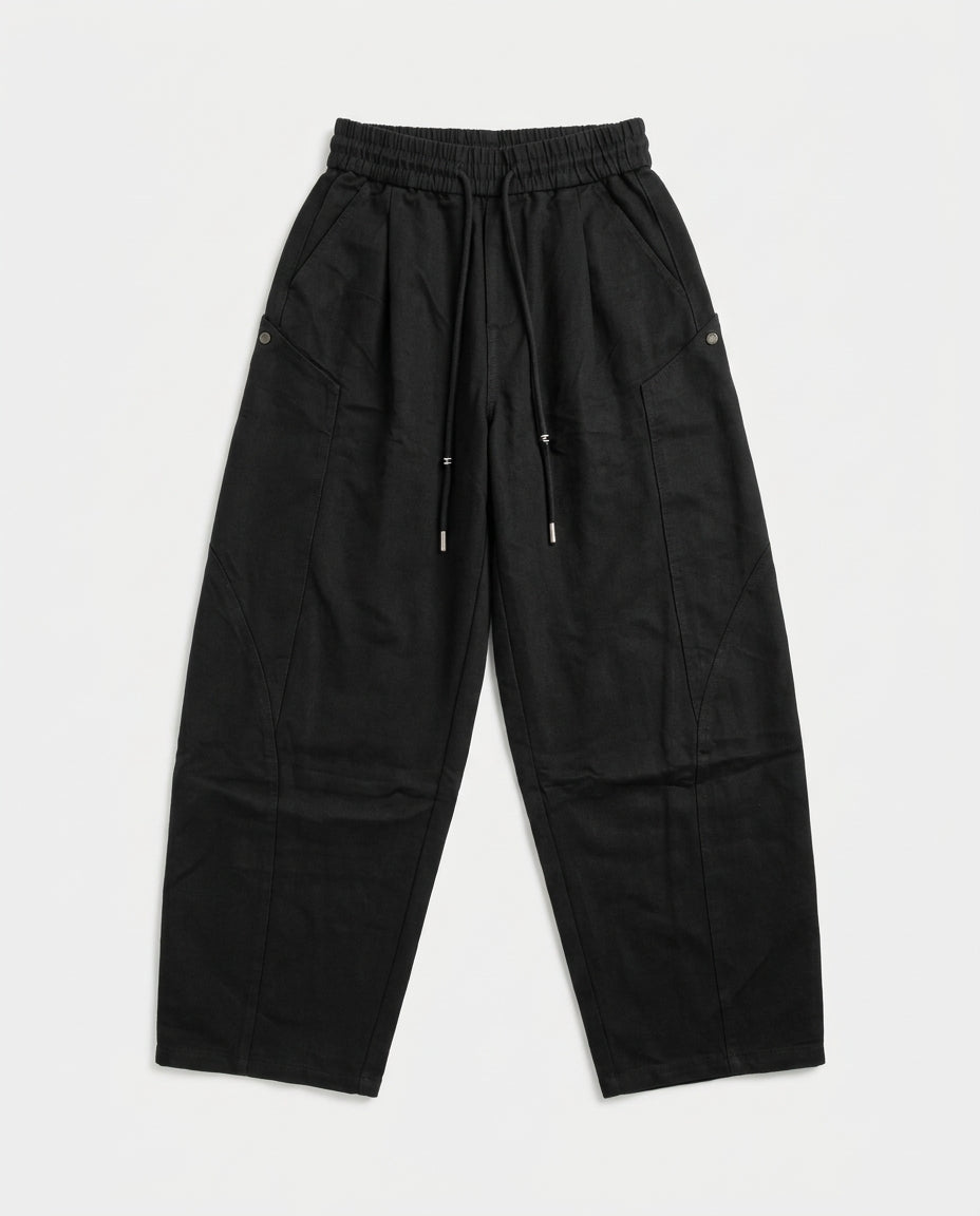 Black Baggy Drawstring Jeans
