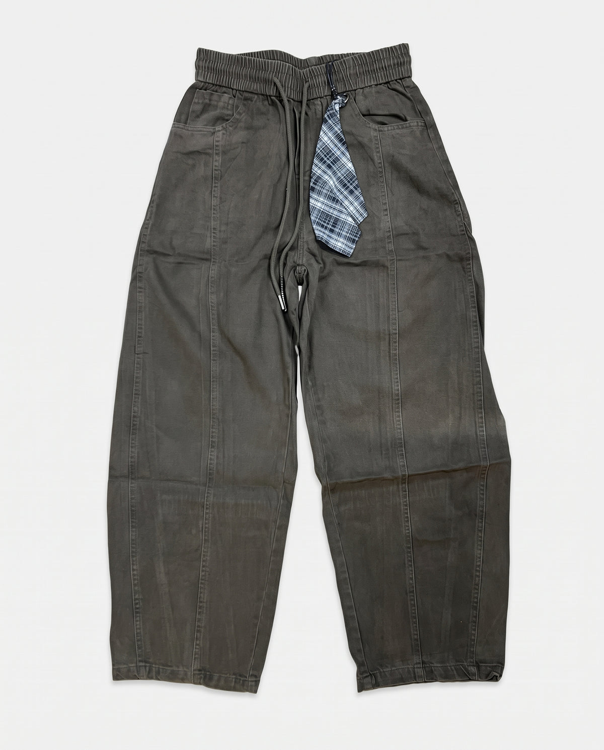 Brown Baggy Jeans with Plaid