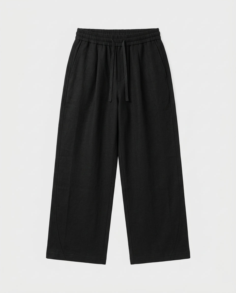 Oversized Thick Linen Drawstring Pants